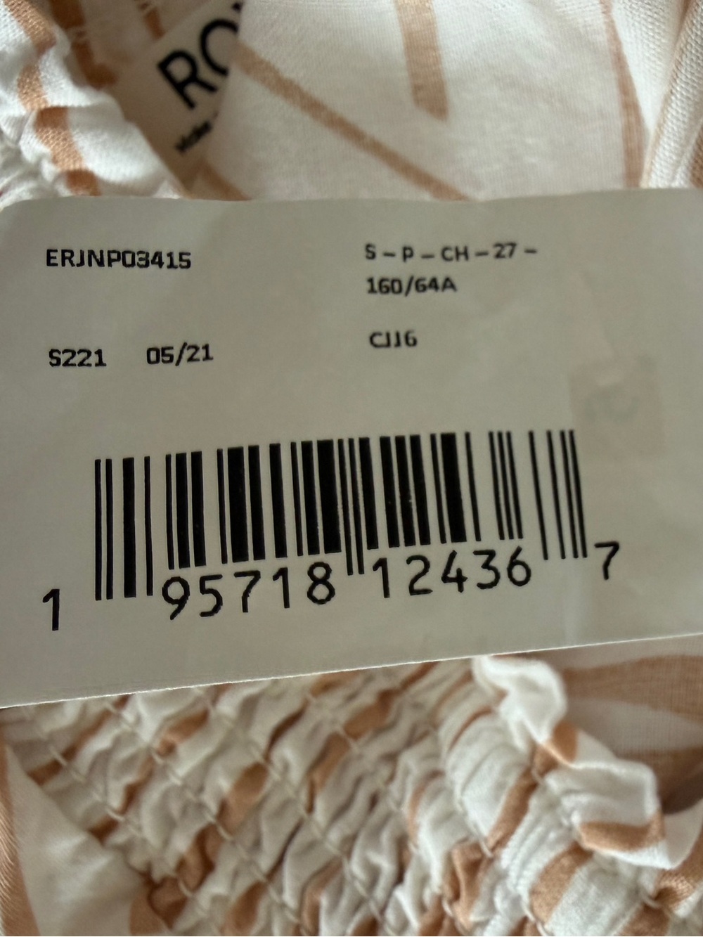 Roxy Cream Striped Crinkle Wide Leg Pants Size S Viscose EUC - Picture 14 of 14